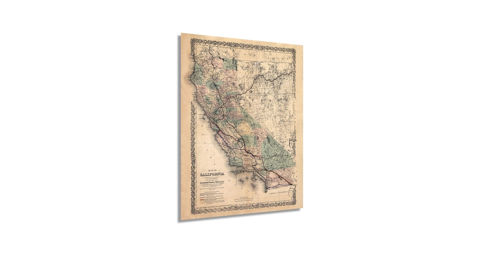 Amazon.com: HISTORIX Vintage 1876 Map - 18x24 Inch