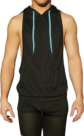 NEON NATION Muscle Cut Athletic Bodybuilder Stringer Tank Top Hoodie