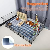 Vista 7 de Forro impermeable para jaula de conejillo de indias con lados elevados de 4 pulgadas para jaula de 36 x 24 pulgadas, lona inferior lavable