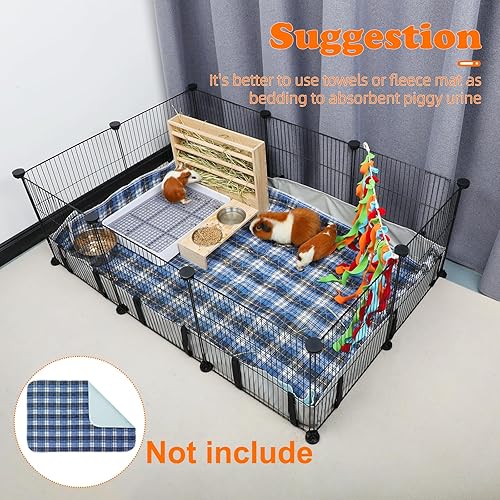 Miniatura 7 de Parte inferior de lona impermeable de conejillo de indias para hábitat de rejillas C y C, 36 x 24 pulgadas, base lavable para conejillos de indias