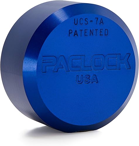 PACLOCK Candado UCS 7A Disco trasero plano con agujeros roscados Aluminio anodizado Cilindro de 6 pines Una cerradura con llave a un número