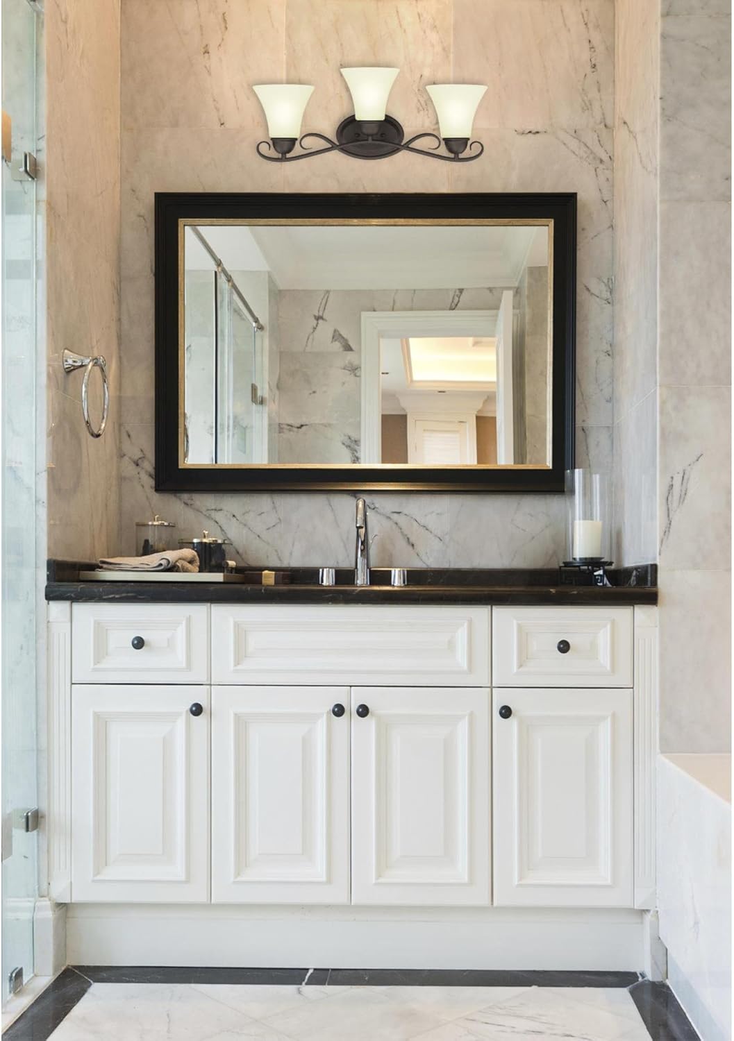 Prоmо 40% оƒƒ Westinghouse Lighting, Oil Rubbed Bronze 6306900 Dunmore Three-Light Indoor Wall Fixture, Finish with Frosted Glass