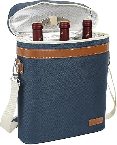 Miniatura 90 de ZORMY Bolsa de vino aislada para una sola botella, 1 botella de vino bolsa acolchada enfriador de vino perfecto para amantes del vino o regalo