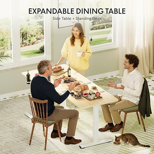 Vista 14 de FLEXISPOT - Mesita médica ajustable con ruedas, escritorio de pie neumático y móvil para laptop, mesa para colocar sobre la cama