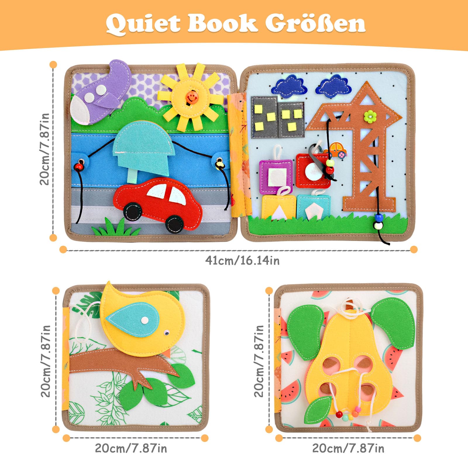 Montessori Busy Board Deutsch ab 1 Jahr, Activity Board Montessori Spielzeug ab 2 3 Jahr, Busy Book für Jungen und Mädchen Lernspielzeug