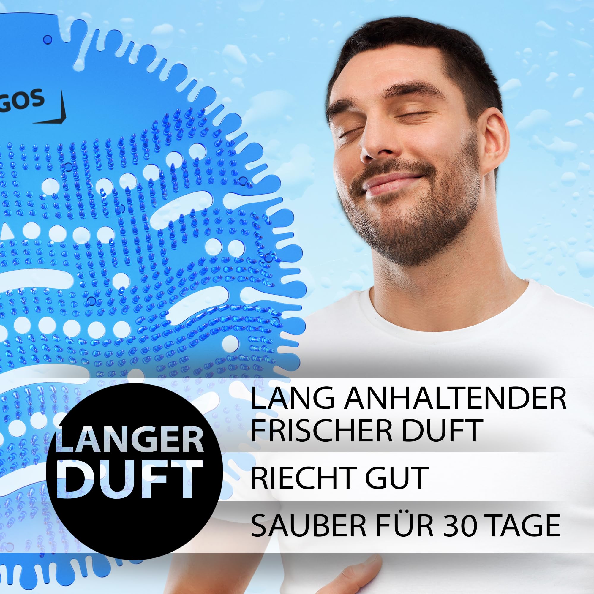 Urinalsieb mit Duft 24er-Pack Urinal Stein Spritzschutz Geruchsschutz für Toiletten im Badezimmerbüro, in Stadien, Schulen mit kostenlosen Handschuhen– 24 Stück blaue Meeresbrise