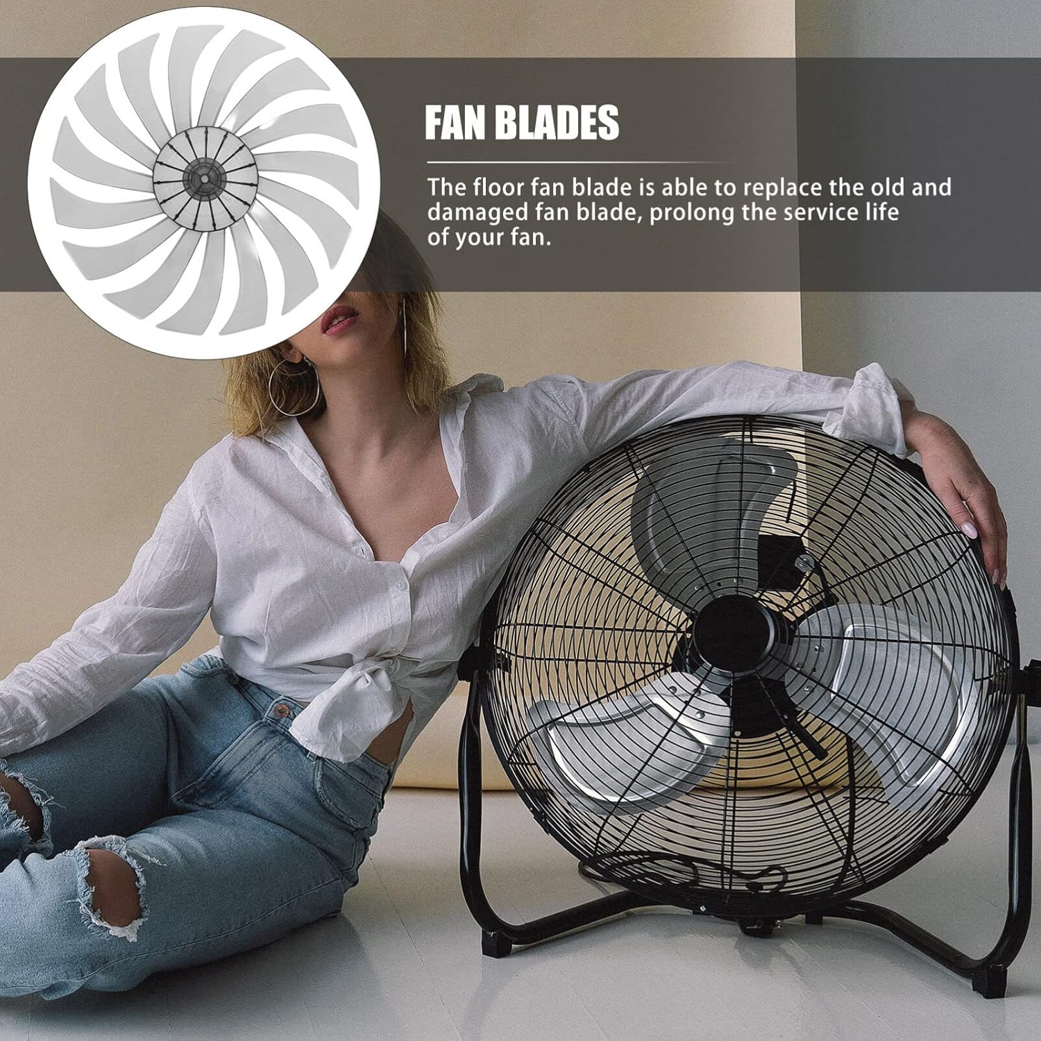 DOITOOL 14 Inch Replacement Fan Blades for Table and Standing Fans in Black Pp Material Quiet Operation Easy Installation Accessory