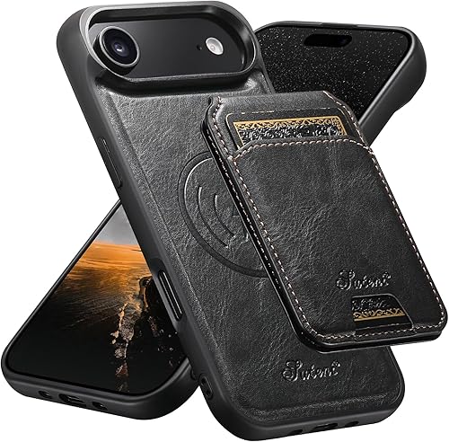 Miniatura 42 de PASNEW para iPhone 17 Estuche, Compatible con Carga Inalámbrica Magsafe Soporte para Tarjetas Cartera de Cuero Protección Magnética A Prueba de