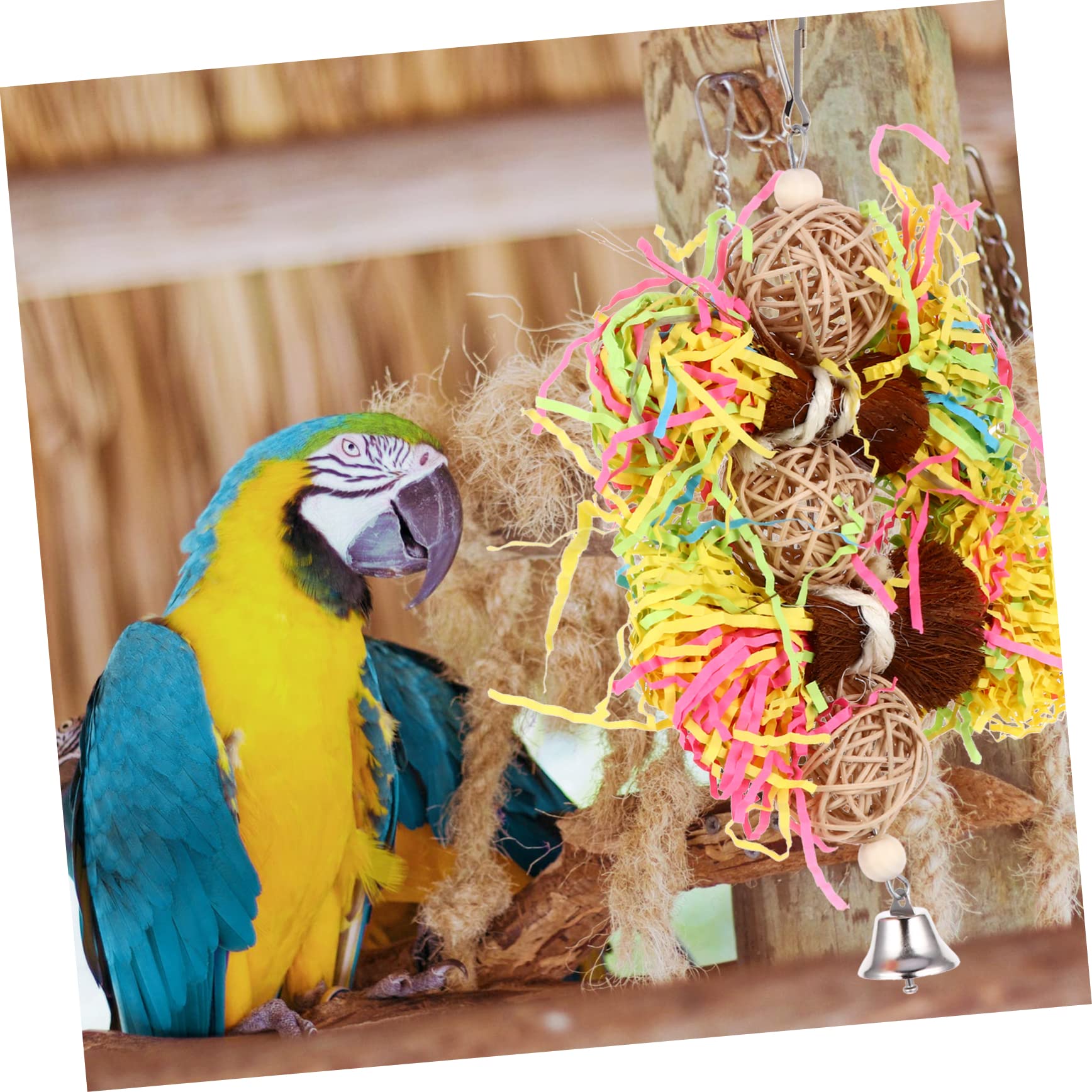 3 Piezas Juguetes Colgantes para Coloridos y Fáciles de Instalar para Masticar y Entretener Pájaros Interactivos como Agapornis Jaulas