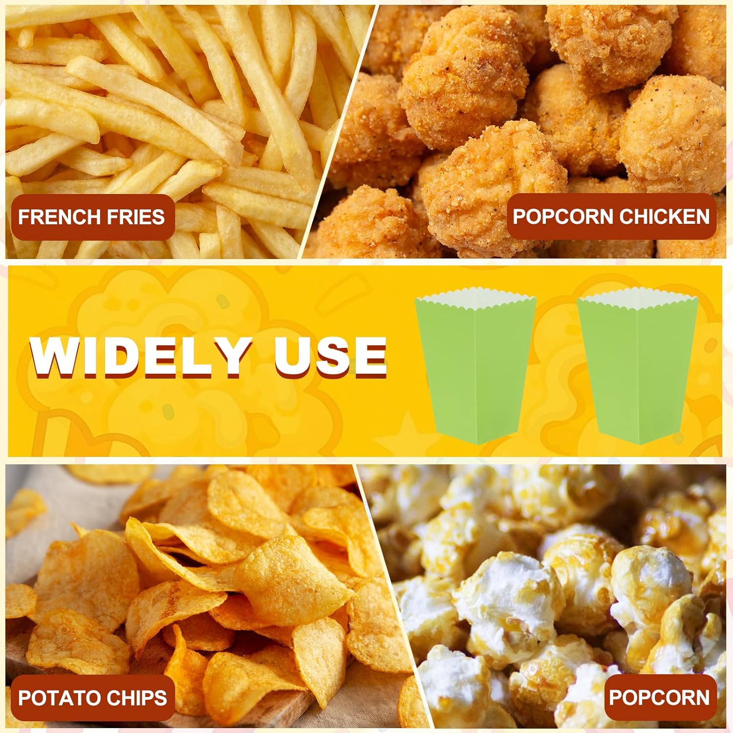 uxcell 36 Pcs Popcorn Boxes, 2.8 Inch Popcorn Containers, Movie Night Supplies Cups Holders for Cinema Carnival Party Families Movie Theater, Green