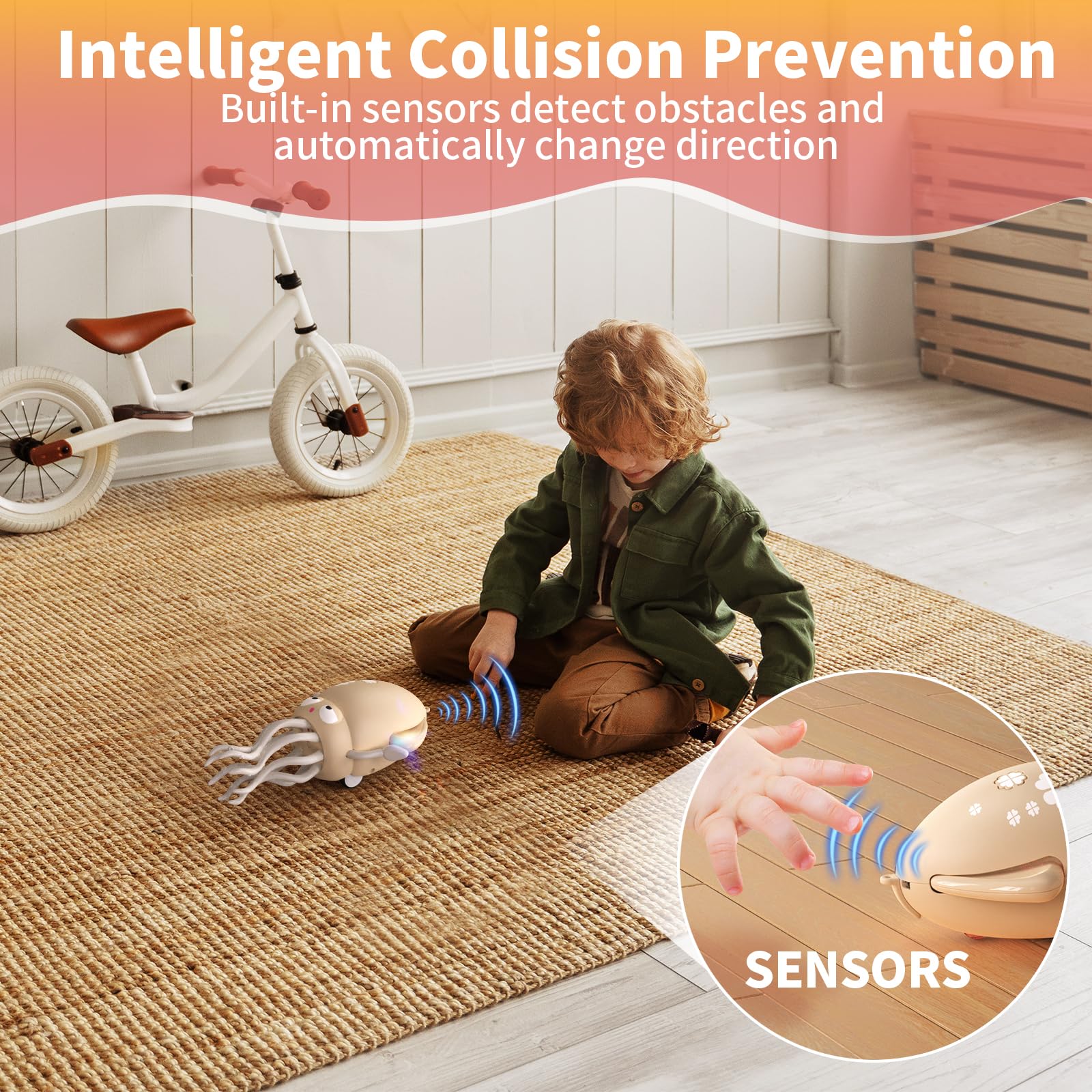 SWTOIPIG Interactive Octopus Toy, Dancing Octopus with LED Lighting, Music, Intelligent Obstacle Avoidance and Fishing Rod - Image 4