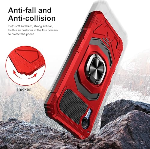 Miniatura 13 de Funda compatible con Cricket Debut S2, Att Calypso 4, con protector de pantalla de vidrio templado, cubierta protectora resistente a prueba