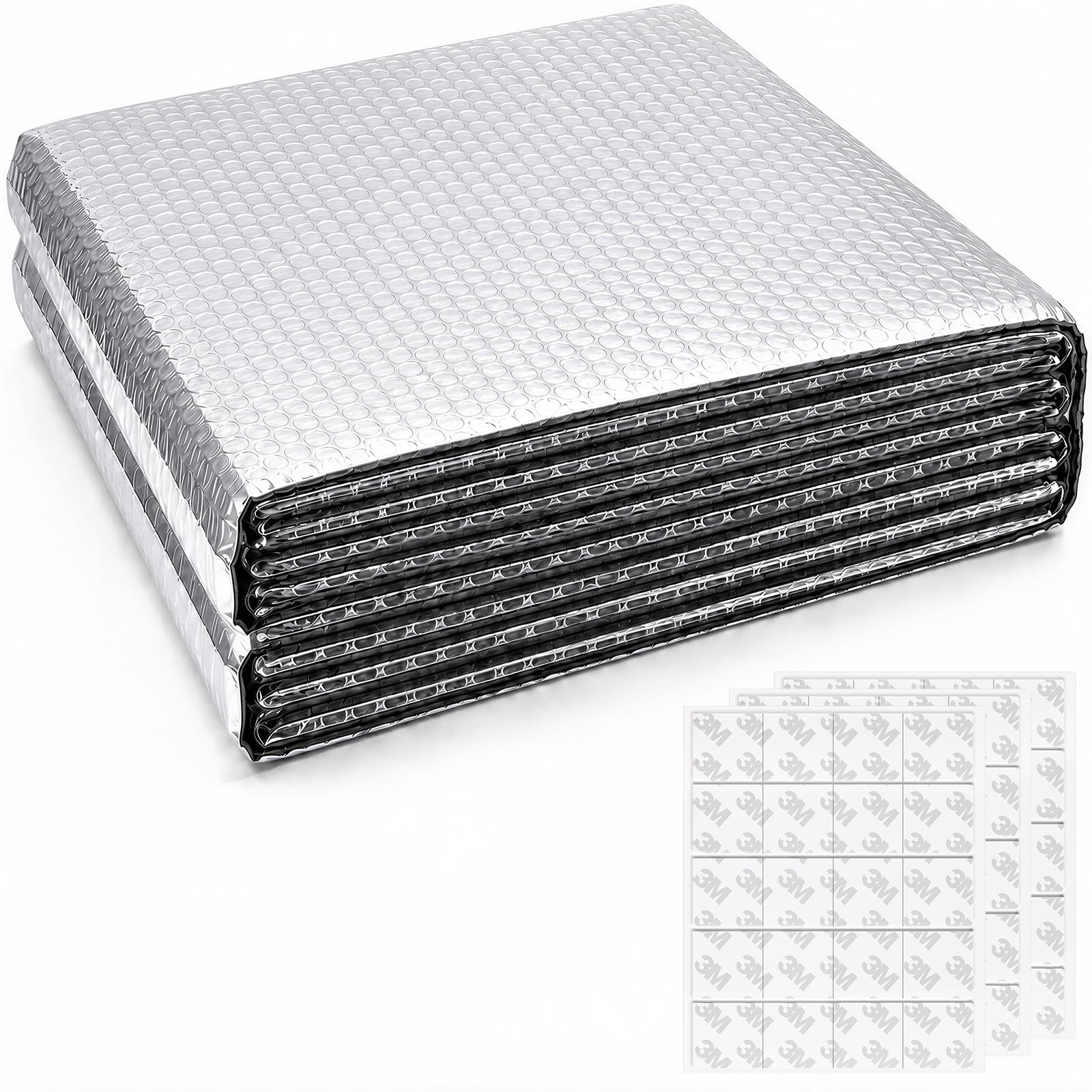 SUPERFA Radiator Reflector Foil, 60 cm x 5 m Double-Sided, 60 Adhesive Pads