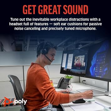 Plantronics Poly Blackwire 5220 Stereo USB-C Headset + 3.5mm Plug + USB-C/A Adapter