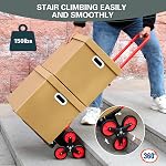 Stair Climbing Hand Truck Dolly 200 LB Capacity,Stair Climber Hand Truck Foldable with Scalable Handle,Stair Climbing Dolly Cart for Stairs,Moving,Shopping(Red)