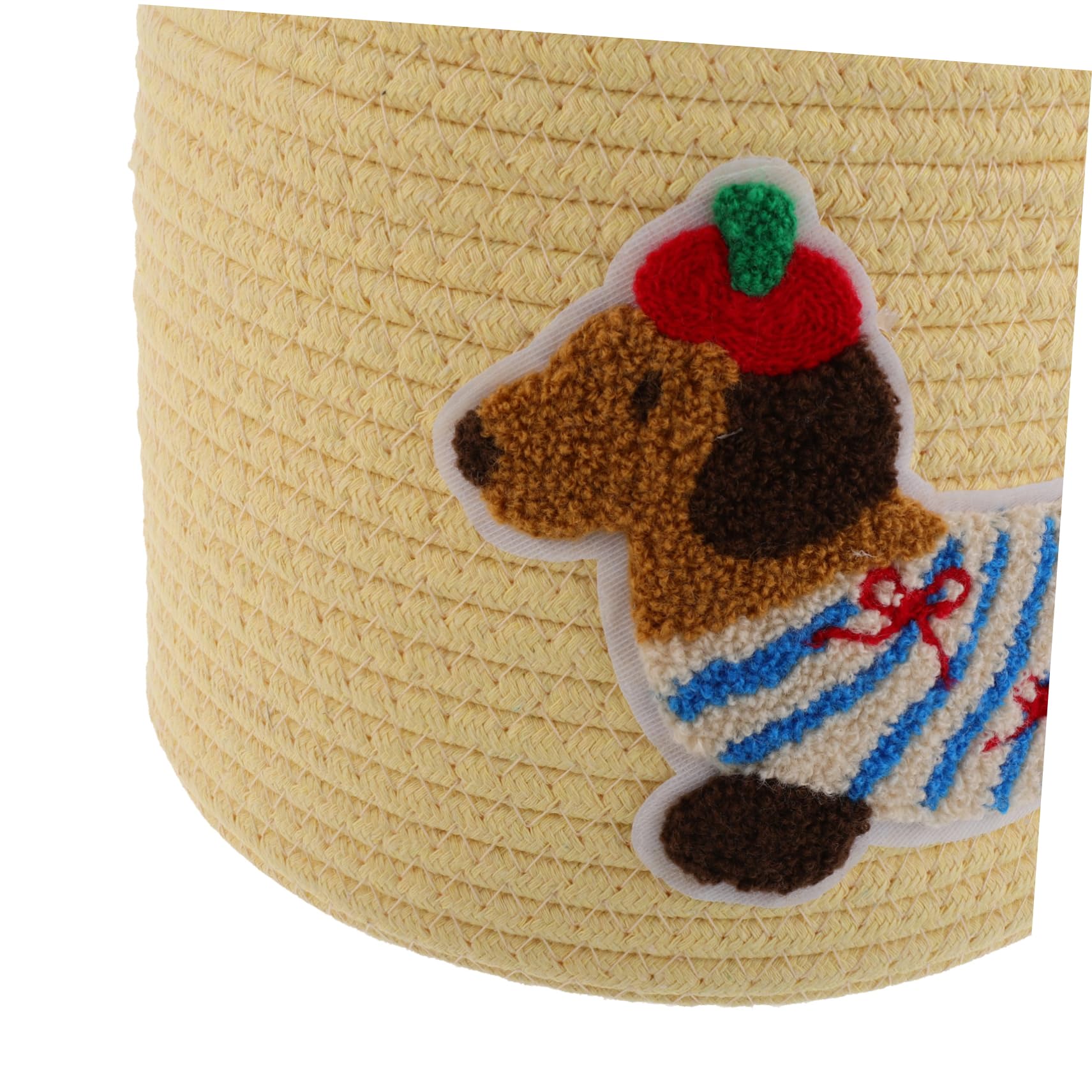 PRETYZOOM Cesta de Almacenamiento Gran Capacidad Adecuado para Organizar Juguetes de Mascotas Interior con Cuerda de Algodón Resistente Deformación y Diseño en Forma de Perro para Coche