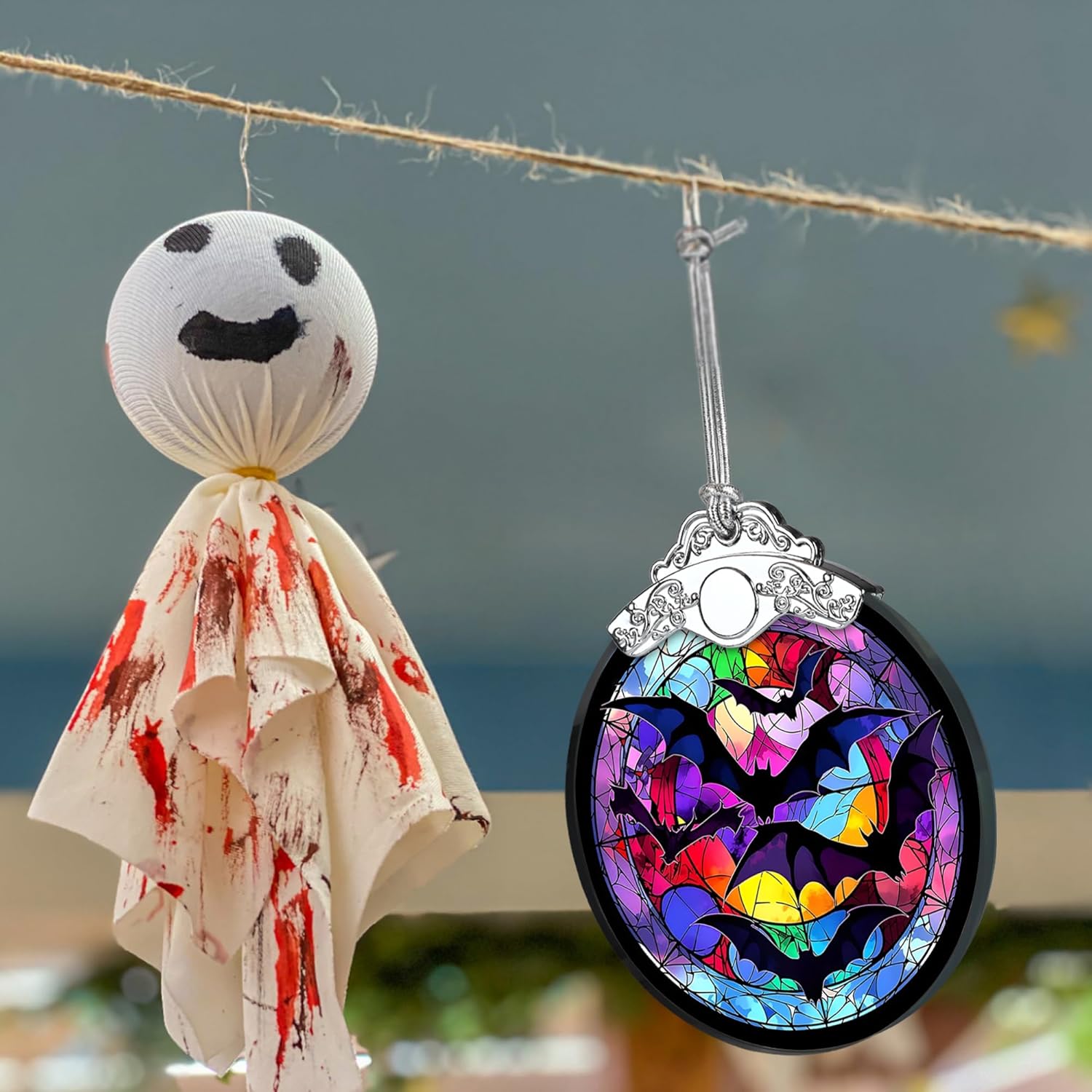 Bat Hanging Ornament Glass Ornament - Christmas & Halloween Decoration - Keepsake Gift - Image 7