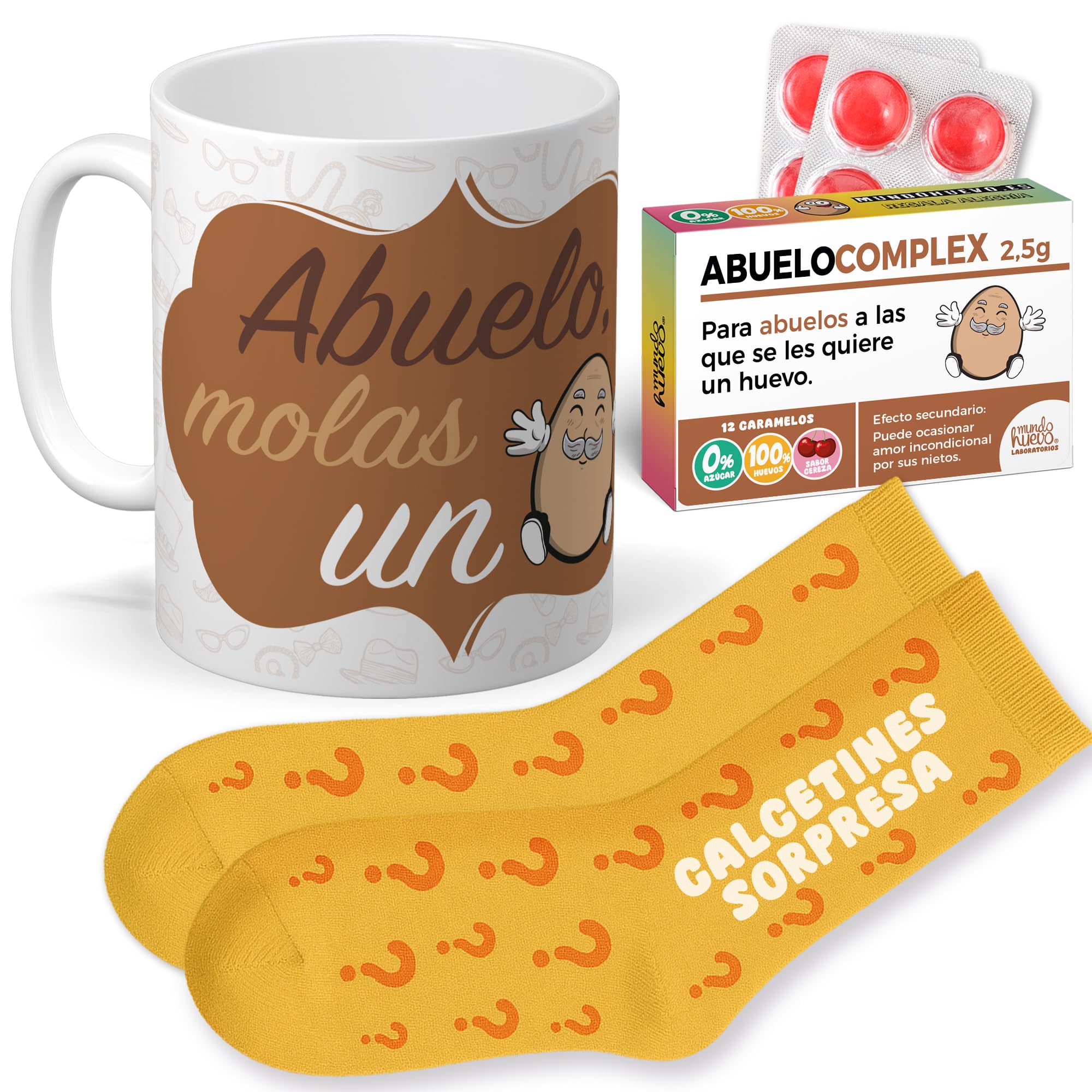 mundohuevo Regalo para el día de la Madre | Taza de Cerámica + Calcetín Sorpresa + Caramelos SuperMama | Super Mamá que bebe aquí Mola | Detalle Original — view 9