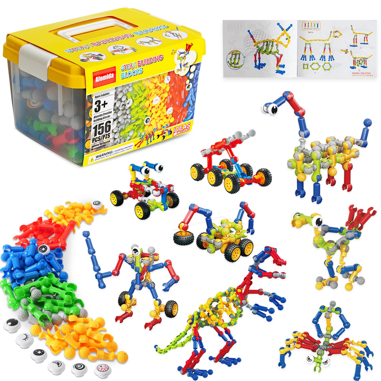 Kids Building Stem Toys 125 Pcs Building Blocks Kit Educational