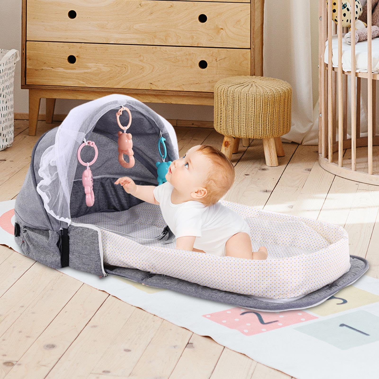 Culla da viaggio portatile - Culla da viaggio per bambini, Lettino da viaggio Culla traspirante - Lettino da viaggio, Traspirante, Culla, Lettino, Co-sleeper, Culla da viaggio, Borsa da trasporto