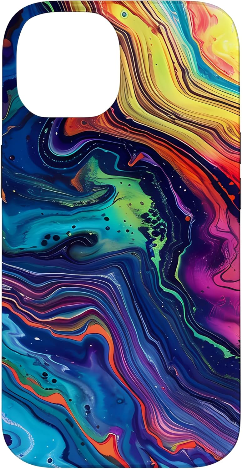 Marbled Rainbow Abstract Art - Colorful Marble Pattern Case for iPhone 13