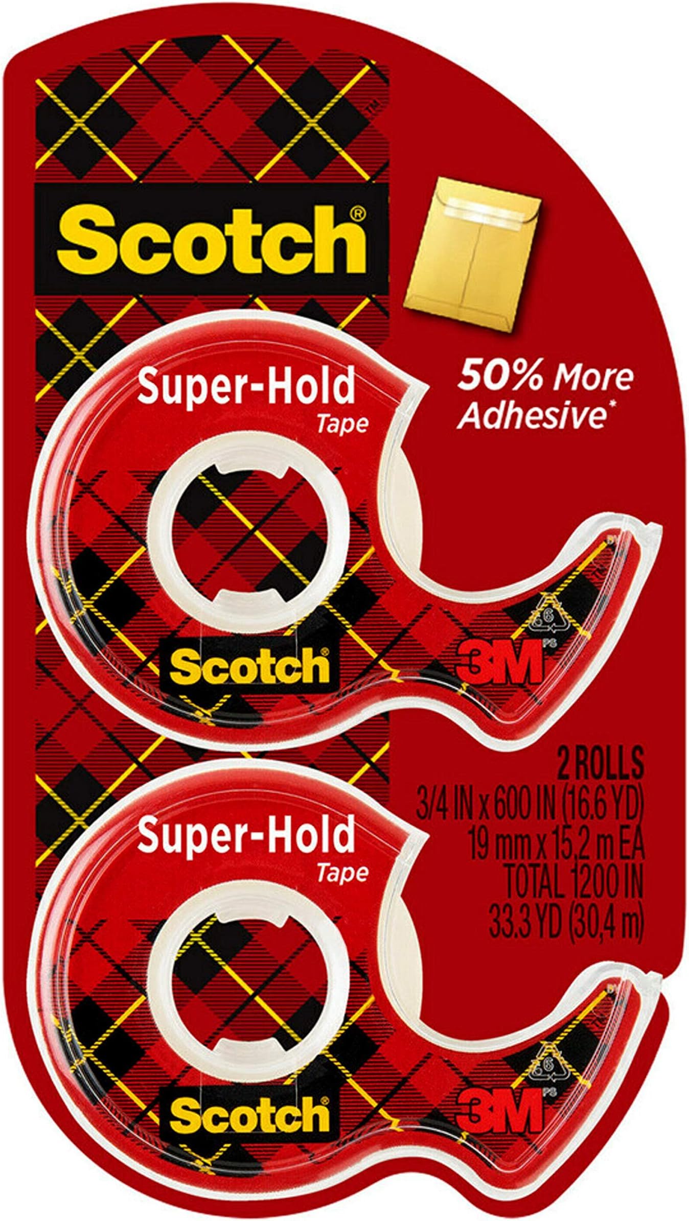 Amazon Com Scotch Super Hold Tape 4 Rolls Transparent Finish 50 More Adhesive Trusted Favorite 3 4 X 650 Inches Dispensered 4198 Office Products