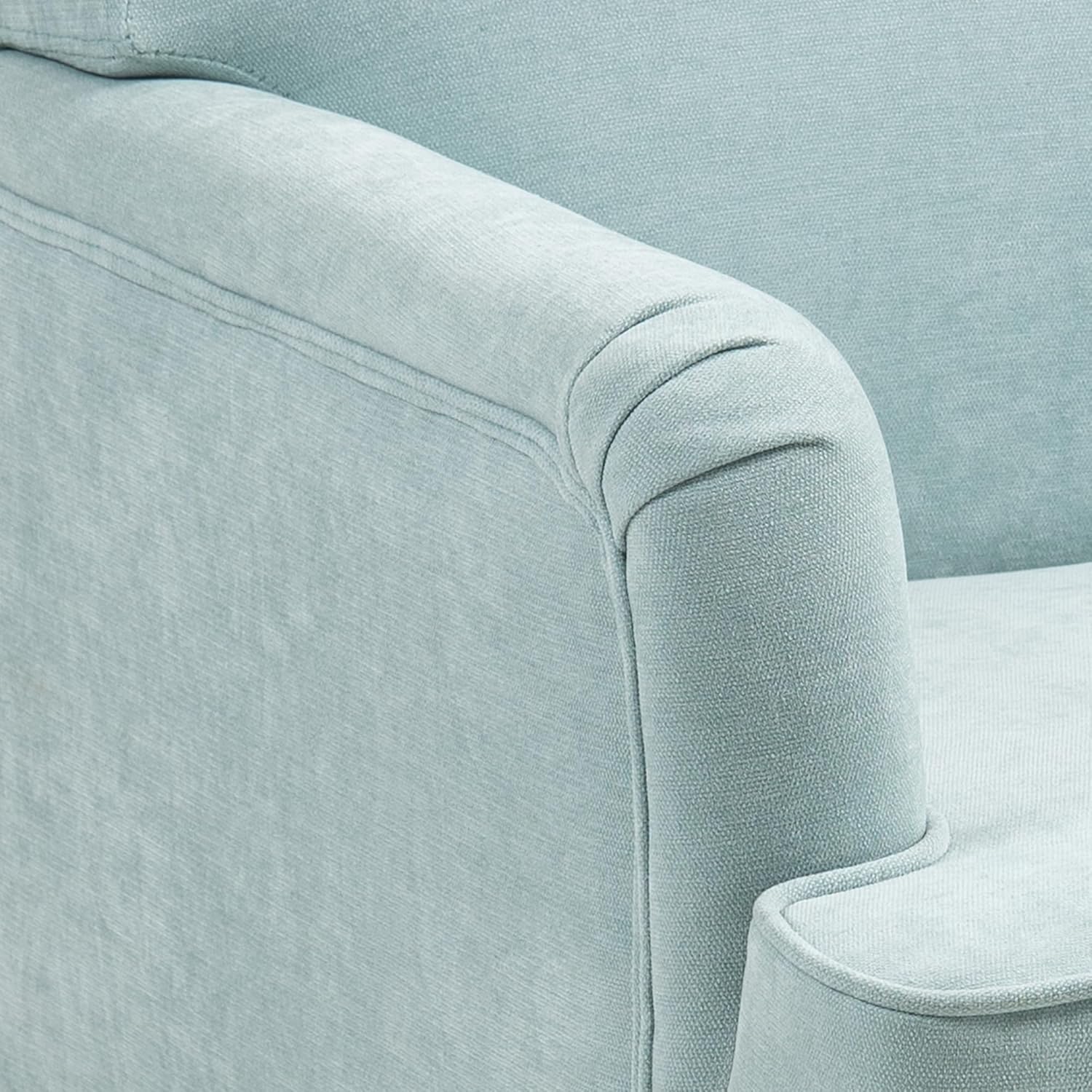 Ball & Cast Modern Accent Chair with Retro Wooden Legs & Nailhead Trim,Small Fabric Club Chair,Comfy Upholstered Armchair Lounge Seat for Bedroom Living Room Single Sofa, Sage