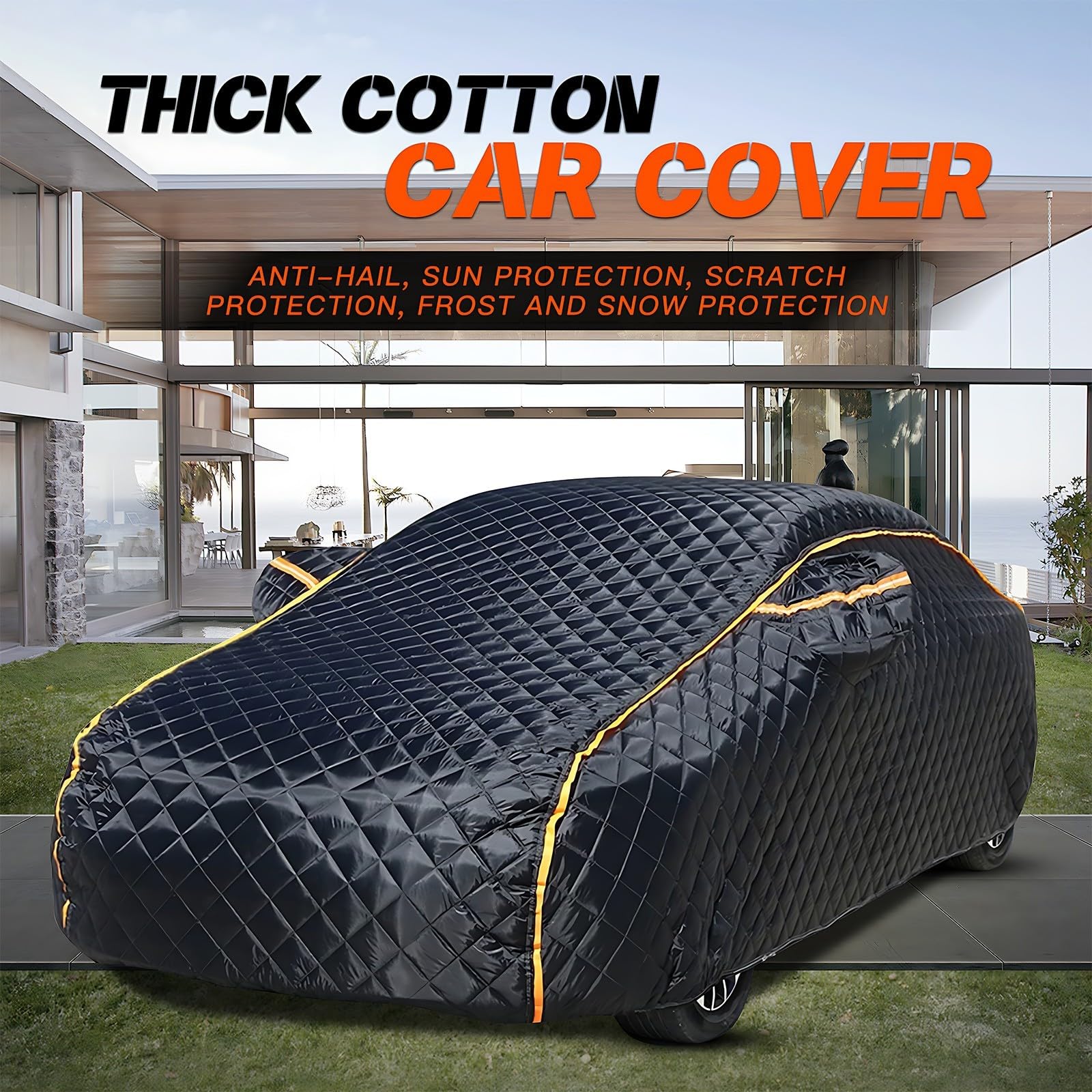 Bache Voiture Exterieur Anti Grele pour Renault Megane 4, Bache Voiture Imperméable et Épaissie, Housse de Protection Extérieur Contre Pluie Soleil Poussière w23x