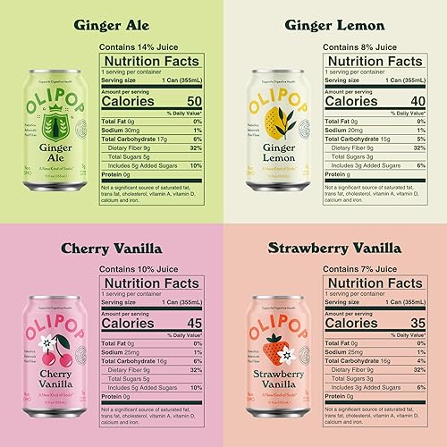 Miniatura 5 de OLIPOP - Explora el paquete de sabores, paquete variado de 12 sabores de soda, soda saludable, refrescos prebióticos, apoya la salud digestiva y la