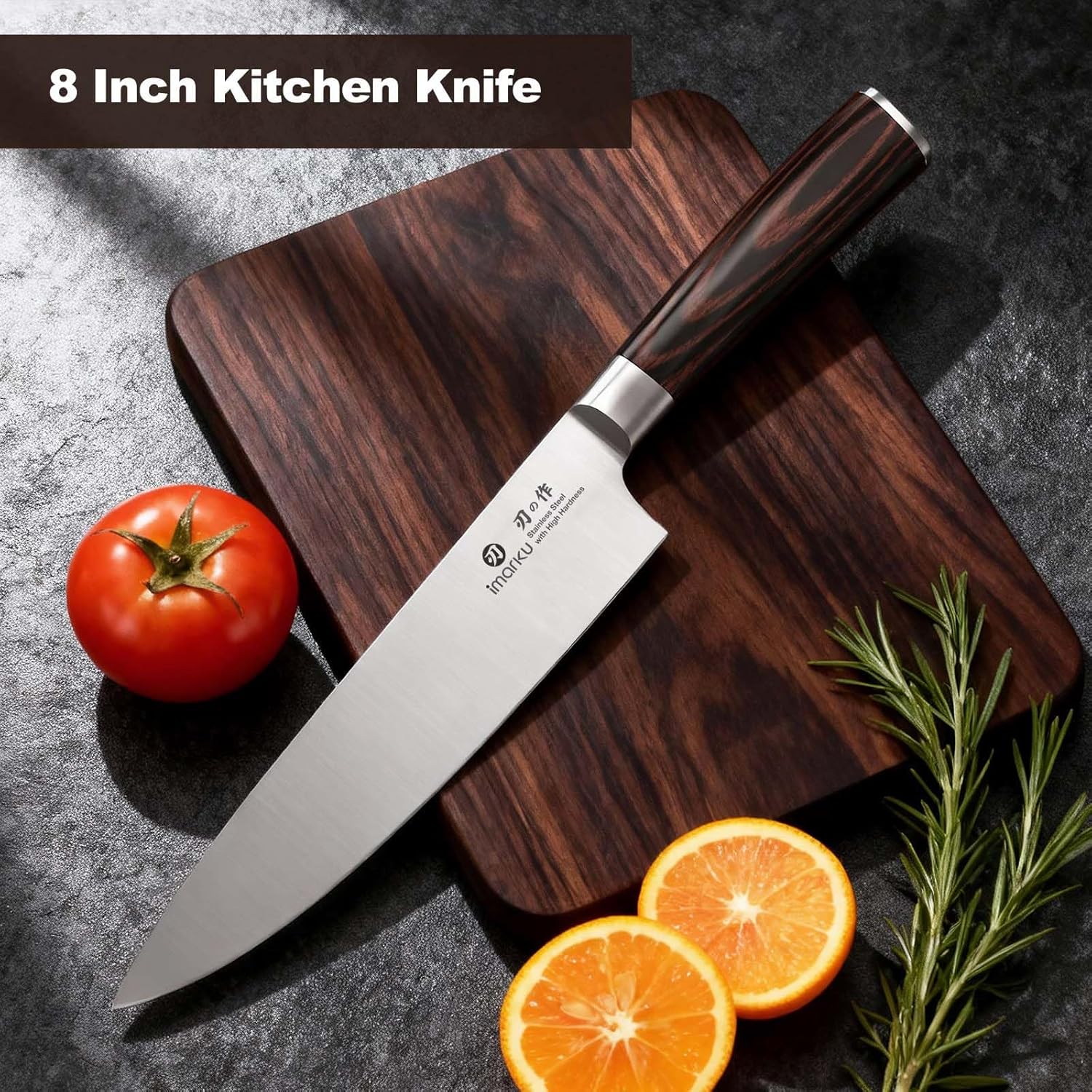 imarku Chef Knife 8 Inch, Professional Kitchen Knife in Japanese HC Steel, Super Sharp Knife With Ergonomic Handle, Cooking Knife With Gift Box, Kitchen Gadgets, Best Gifts for Family and Friends - Image 6