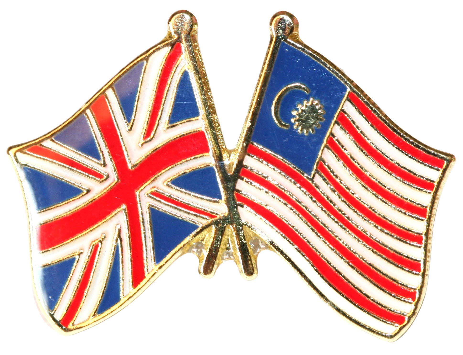 UK & Malaysia Friendship Flag Pin Badge