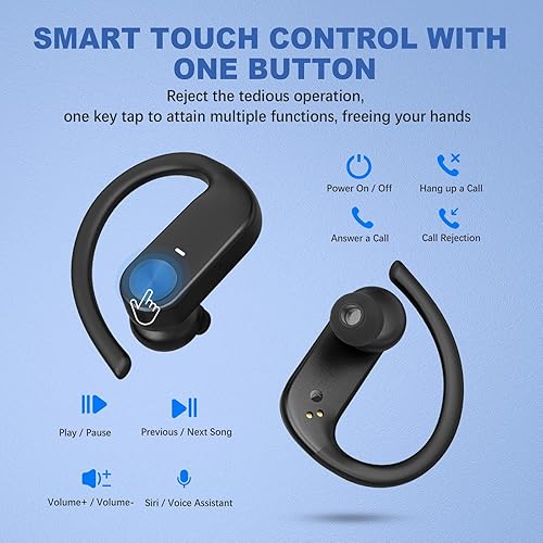 Miniatura 10 de Auriculares inalámbricos 40 horas de reproducción 8 horas de reproducción continua, auriculares Bluetooth, IPX6 impermeable sonido estéreo Bluetooth