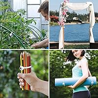 Vista 5 de 50 cuerdas elásticas de bolas blancas, cuerda elástica resistente de 6 pulgadas para exteriores con bolas, bolas elásticas de lona para refugio