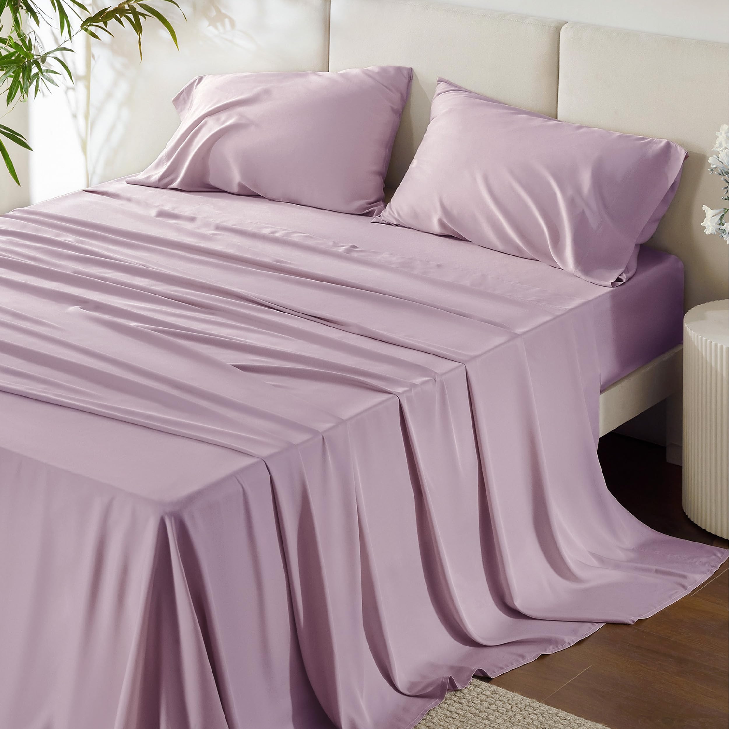 Bedsure Queen Sheets, Rayon Derived from Bamboo, Queen Cooling Sheet