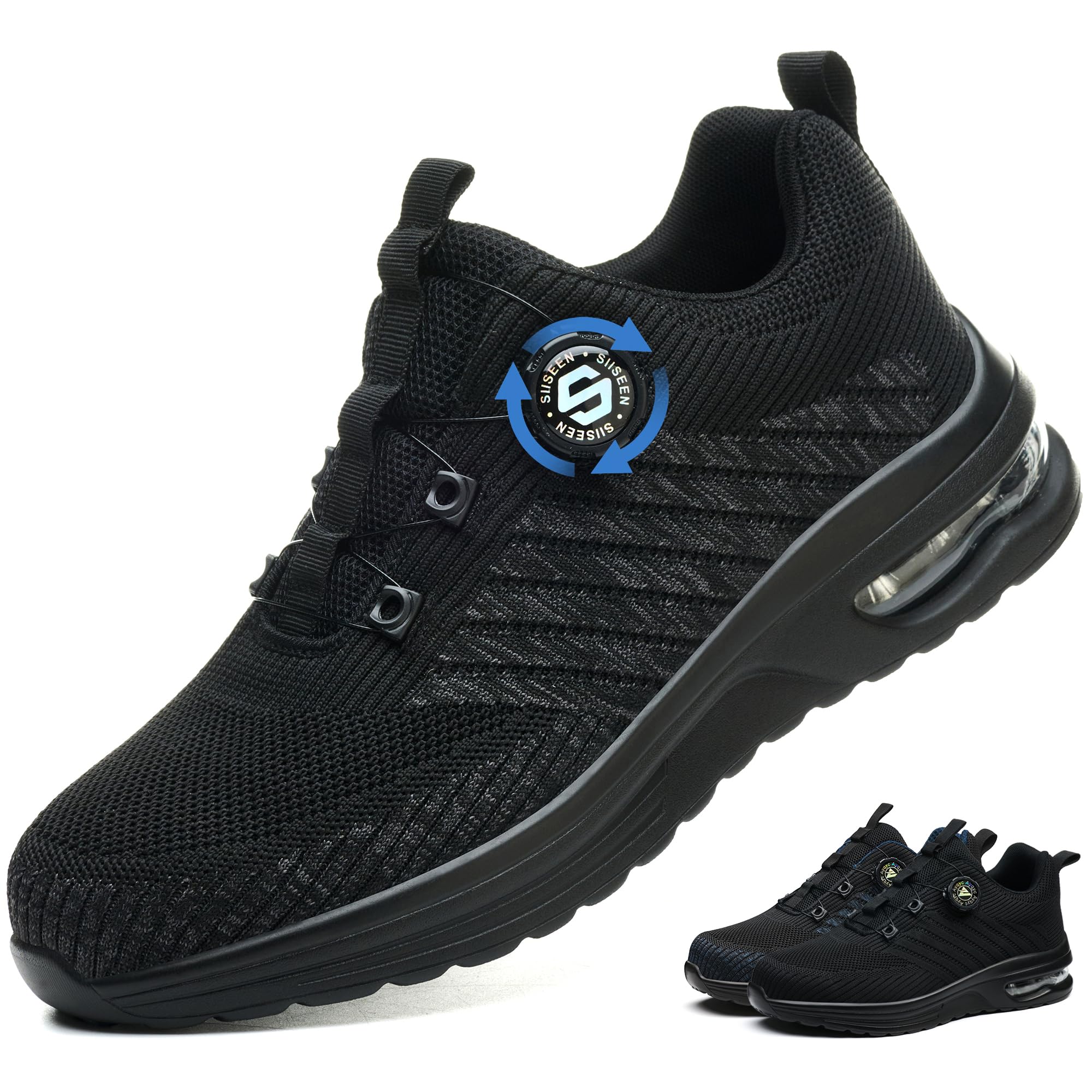 Zapatos de Seguridad Punta de Acero Transpirable Antideslizante para Hombre Mujer