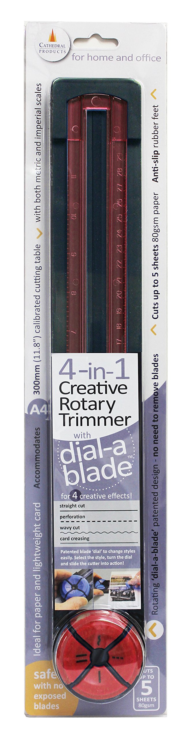 Cathedral "Dial a Blade" A4 Size Creative Paper Trimmer - Red