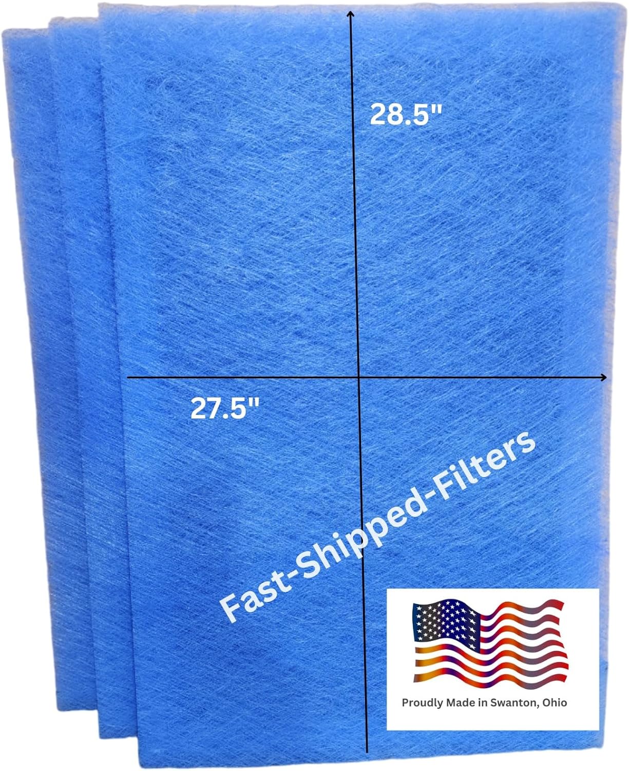 Fast-Shipped-Filters 3 Pack 30×30 Replacement Filter Pads Compatible with Biologic3 Air Cleaner 30×30 Refill Blue