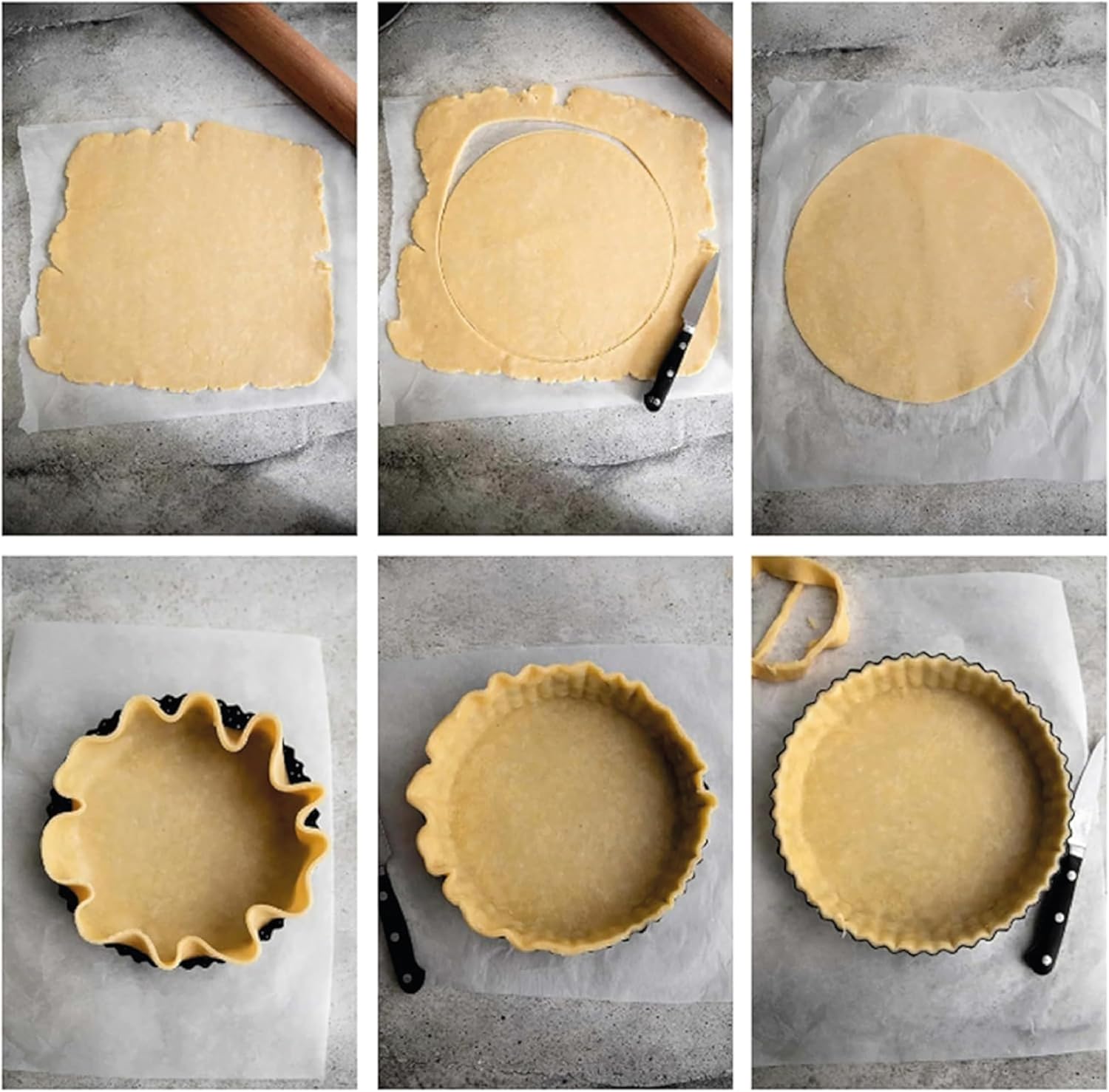 Set of 3 Deep Dish Pie Pan with Removable Bottom - Fluted Carbon Steel Tart Pan for Quiche Lorraine & Pies - Crispy Crust Baking Dish for Home Bakers - 7.87, 9.44 and 11 inches