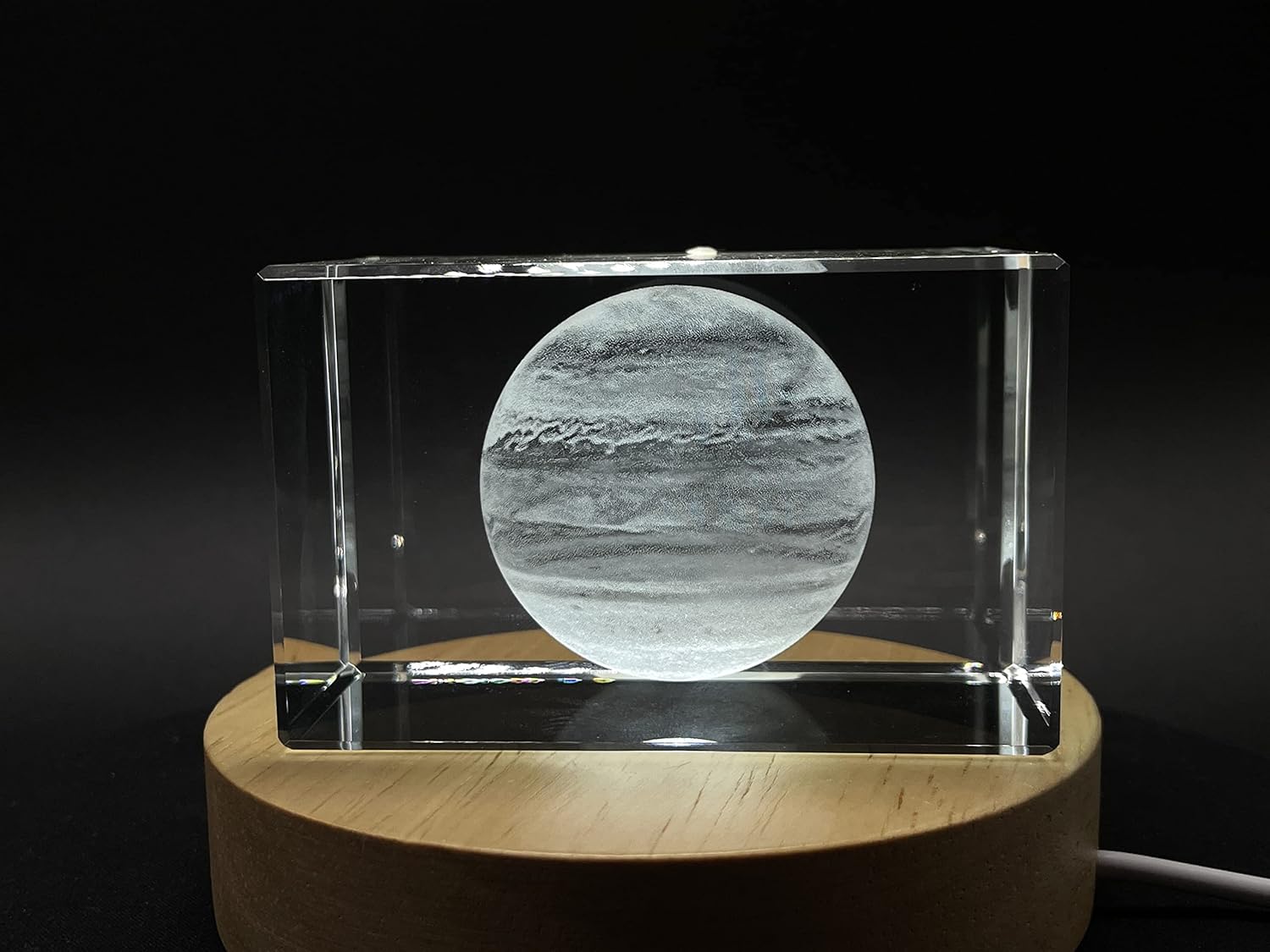 Jupiter 3D Engraved Crystal Novelty Decor (XX-Large)