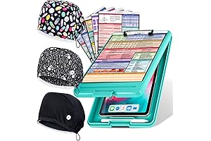 Nursing Essentials Kit: Tribe RN Nursing Clipboard with Storage & Adjustable Scrub Caps
