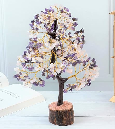 Miniatura 7 de Crocon Figura de árbol de piedras preciosas de Feng Shui, bonsái, de buena suerte, para el equilibrio de chakras, reiki, cristales curativos,