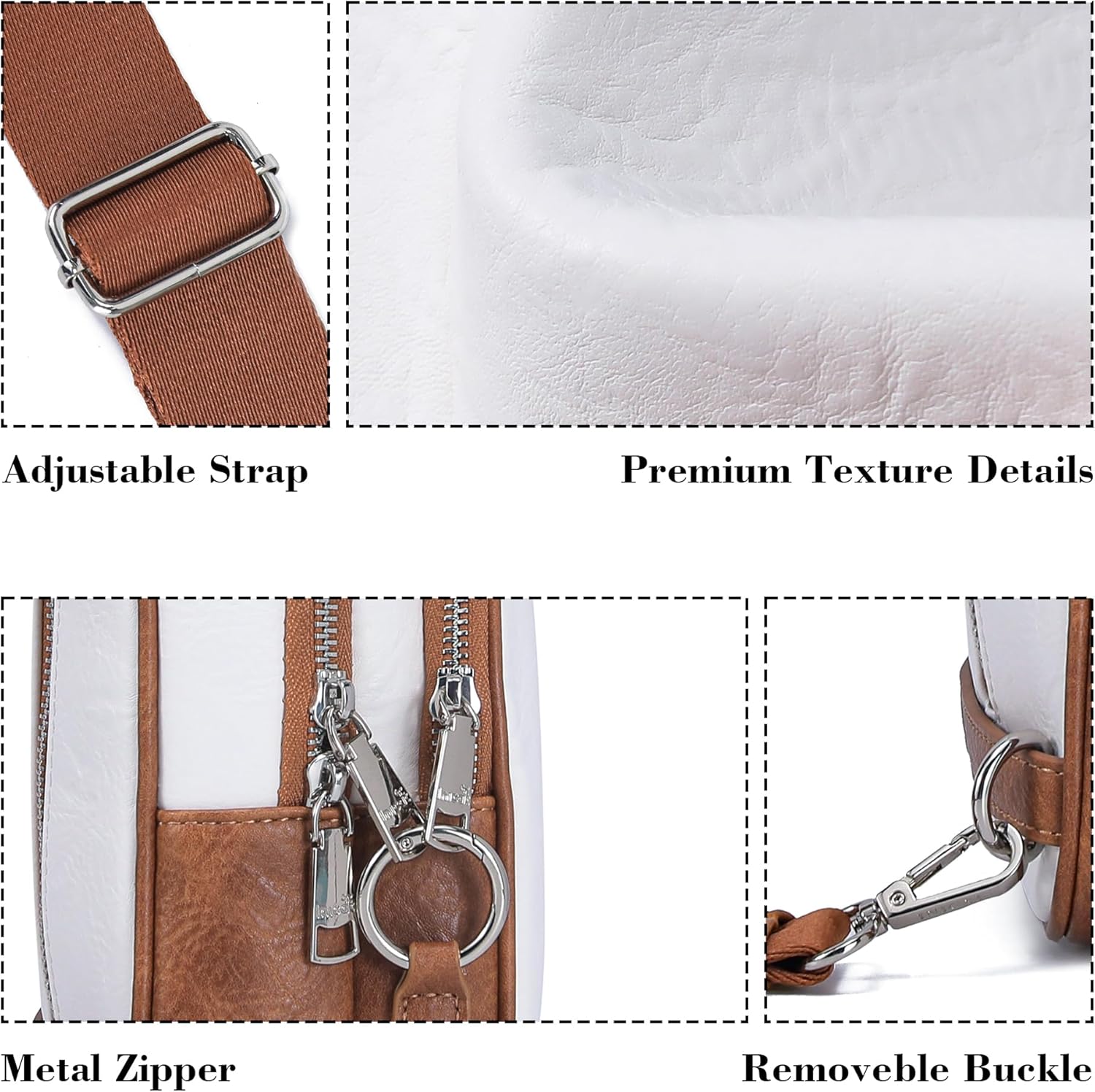 INICAT Small Crossbody Sling Bags Faux Leather Fanny Packs Purses for Women Everyday & Travel