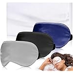Eye Mask for Sleeping,3 Pack Silk Sleep Masks for Women Men-Blindfold for Travel on Airplane,100% Pure Silk Eye Mask for Sleep with Adjustable Strip
