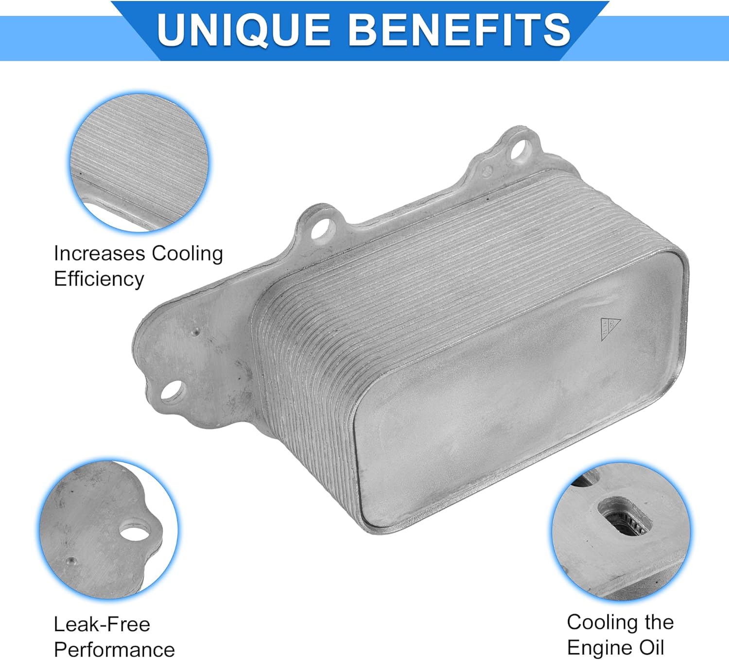 Engine Oil Cooler Kit Compatible for Jeep Grand Cherokee 2014-2019, Durable Aluminum Alloy Silver Tone Transmission Oil Cooler with O-ring Seals