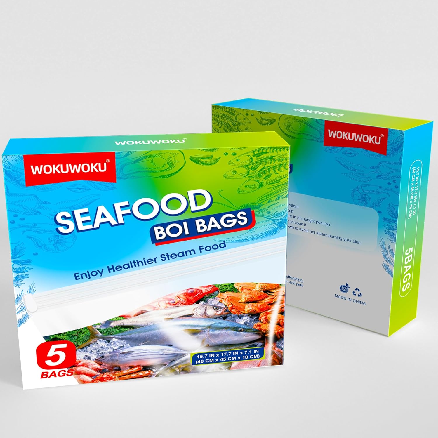Seafood Boil Bags Medium Size Boil Bag for Fish, Crab, Shrimp, and Veggies – Cooking and Storage Bag (10Pcs Medium)