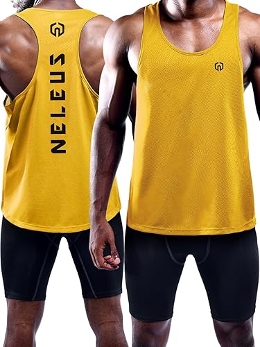 Miniatura 3 de NELEUS Paquete de 3 camisetas sin mangas con espalda en Y Dry Fit para hombre