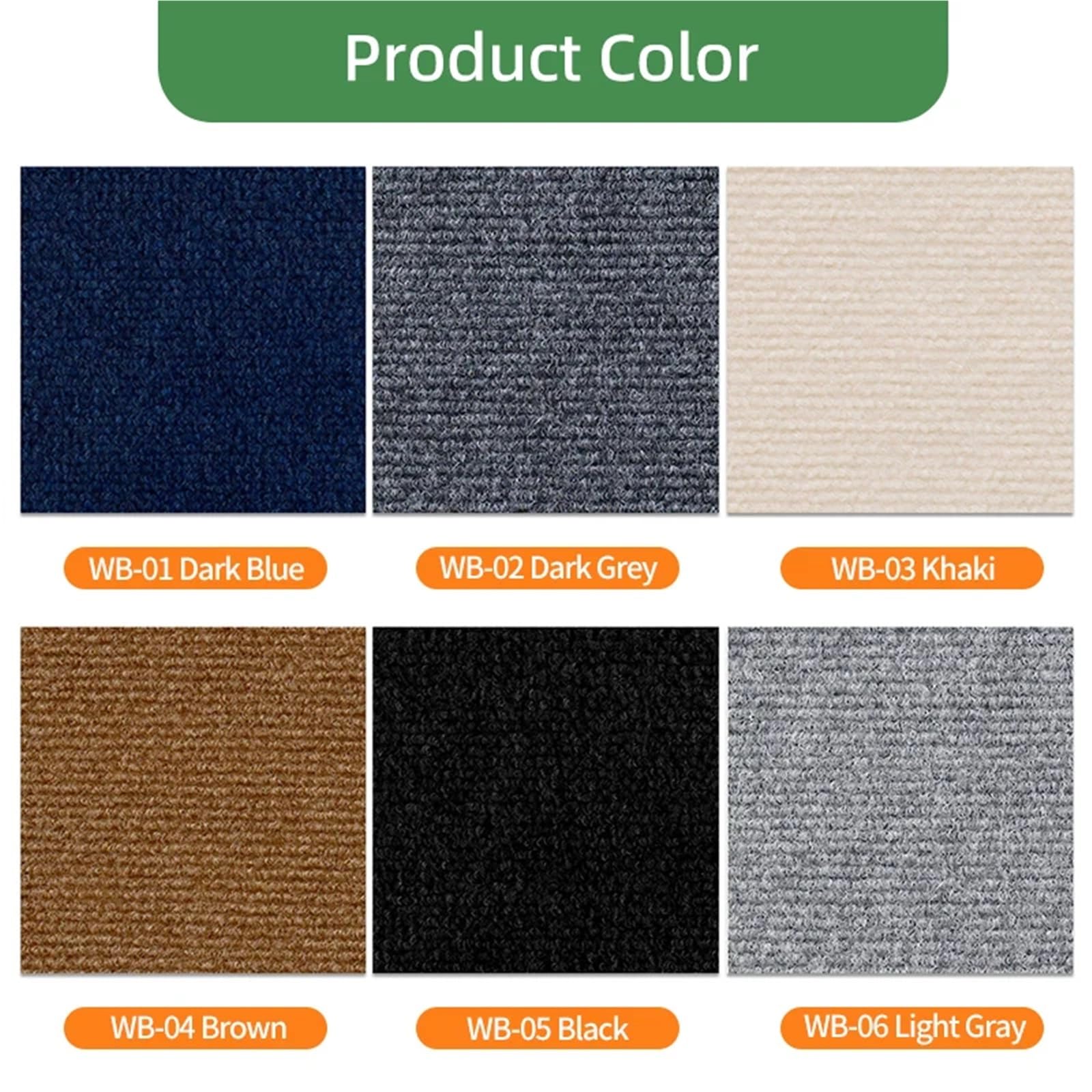 Teppichfliesen Selbstliegend 20 Stück Teppich 30x30cm, farbig gesteppt, selbstklebend, rutschfest, for Wohnzimmer, Couchtisch, Büro oder als Bodenmatte.(Dark Blue,20pcs)