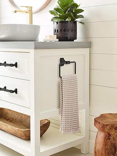 Miniatura 2 de Amerock BH36052MB  Toallero negro mate  Toallero de 5-14 pulgadas (5.236 in) de longitud  Davenport  Toallero de mano para pared de baño  Soporte