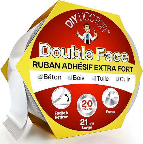 Doctor Ruban Adhésif Double Face Extra Fort pour Tapis DIY