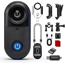 Mini Body Camera with 32GB, Magnetic Body Cam with 10M Waterproof Case, 130&deg; Wide Angle Sports Cam, Thumb-Size POV Camera for Swimming Diving Snorkeling Cycling Traveling Vlogging(Black)